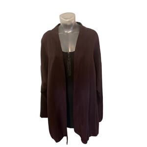 BRYN WALKER Open Front Jacket Small S ANY SEASON Chocolate Cherry Minimalist